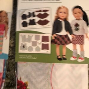 Simplicity Doll Fashion Pattern Booklet with Black, White, Green, Red